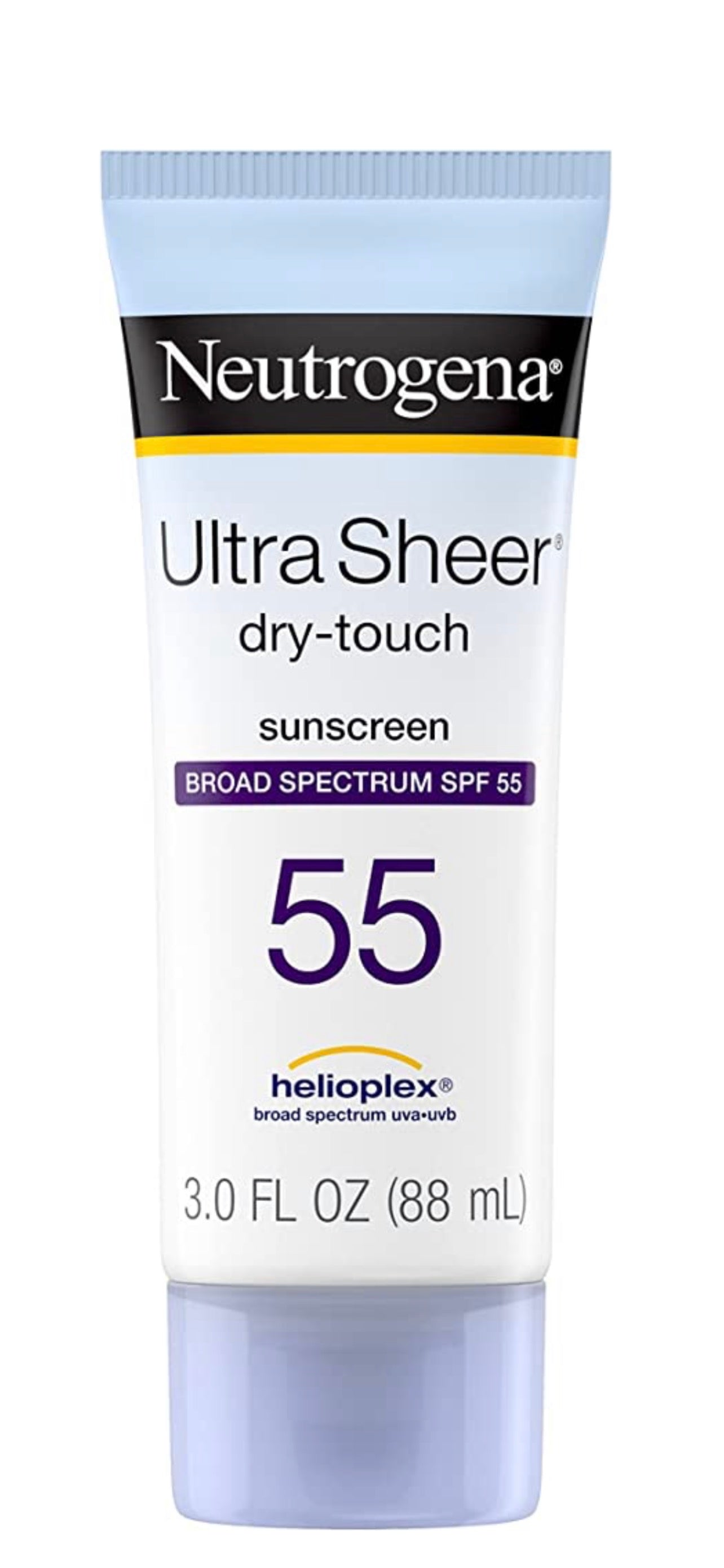 Neutrogena Ultra Sheer Dry-Touch Sunscreen Lotion 3 oz, Broad Spectrum SPF 55 UVA/UVB Protection, Light, Water Resistant, Non-Comedogenic & Non-Greasy - Supporting ORCRF.org