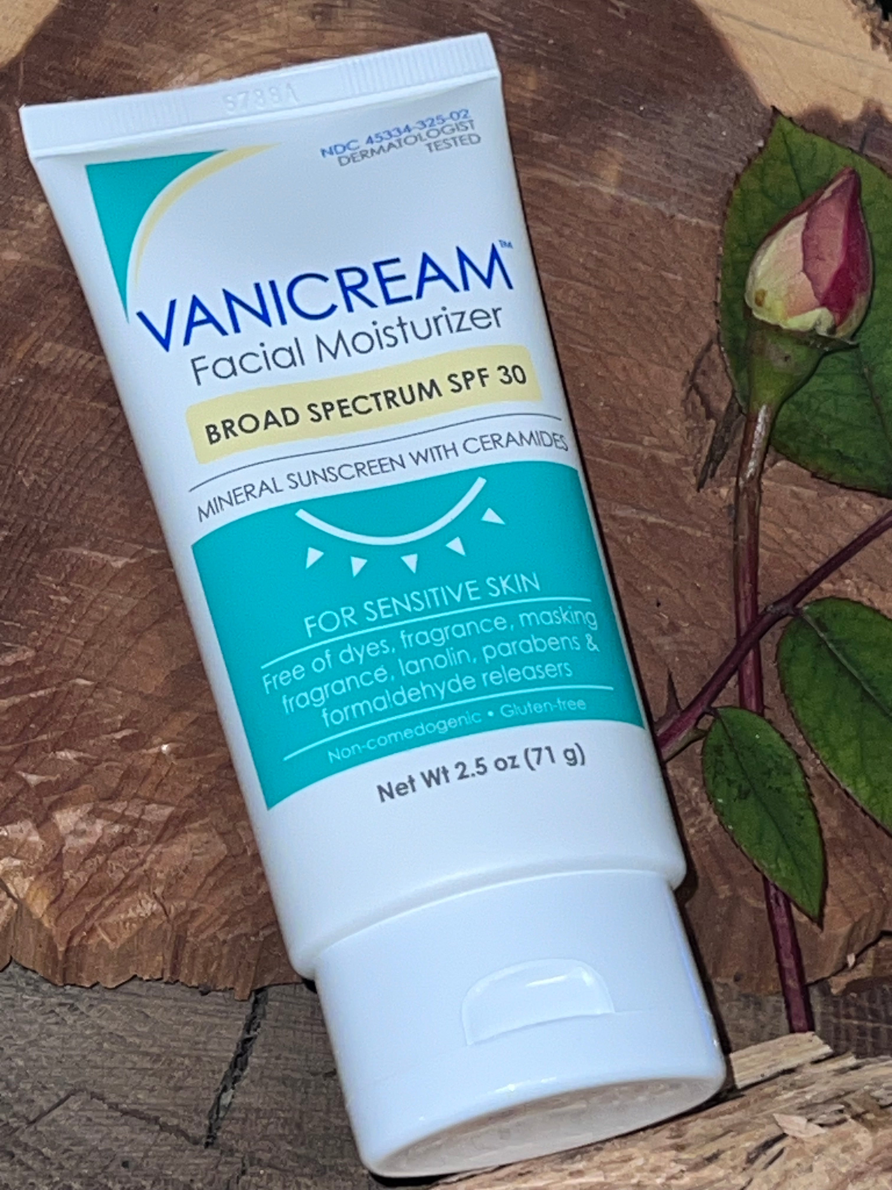 Vanicream FACIAL MOISTURIZER SPF 30 with ZINK OCXIDE Broad Spectrum Unscented for SENSITIVE SKIN 2.5oz 71g - Supporting ORCRF.org