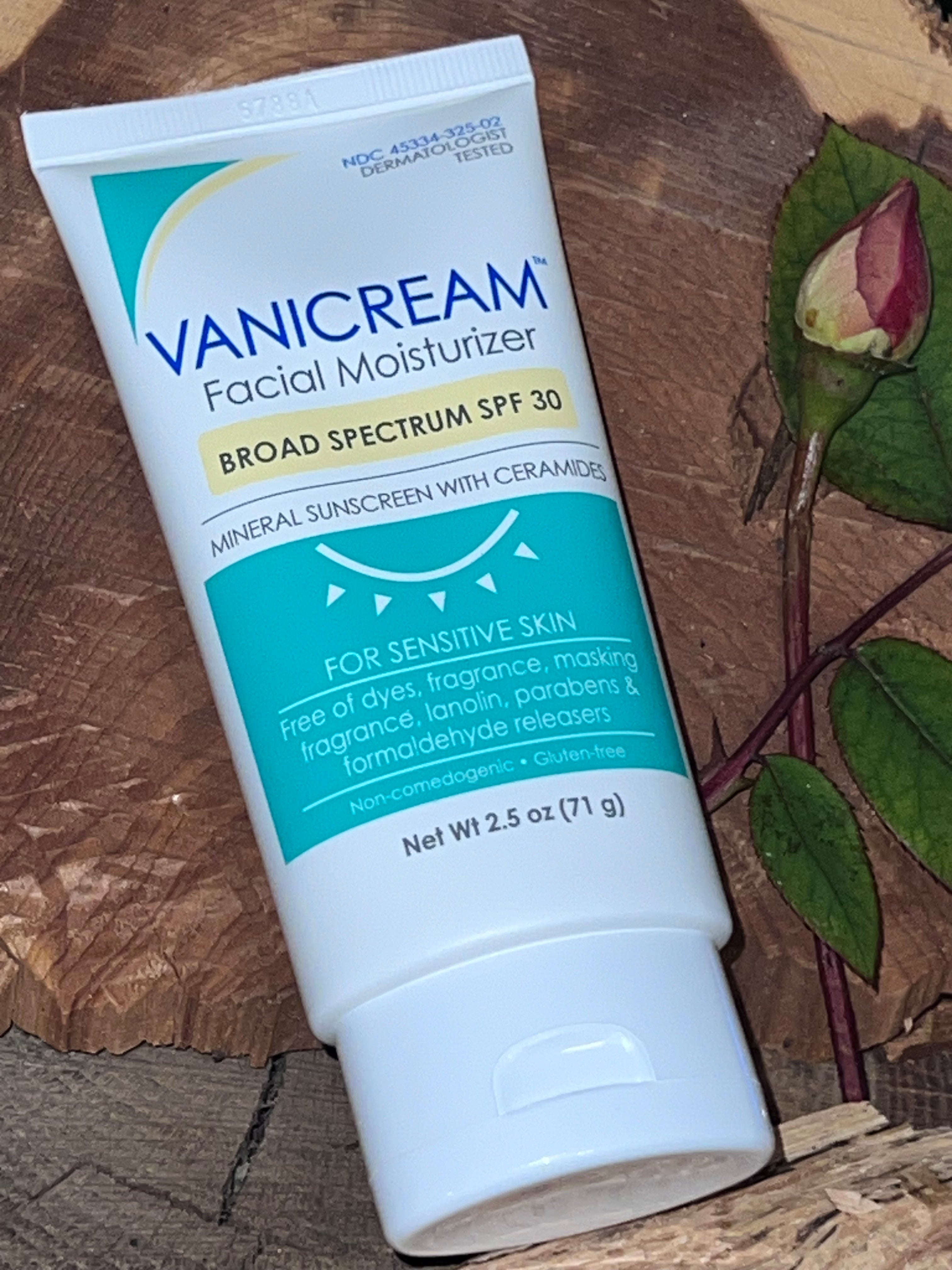 Vanicream FACIAL MOISTURIZER SPF 30 with ZINK OCXIDE Broad Spectrum Unscented for SENSITIVE SKIN 2.5oz 71g - Supporting ORCRF.org