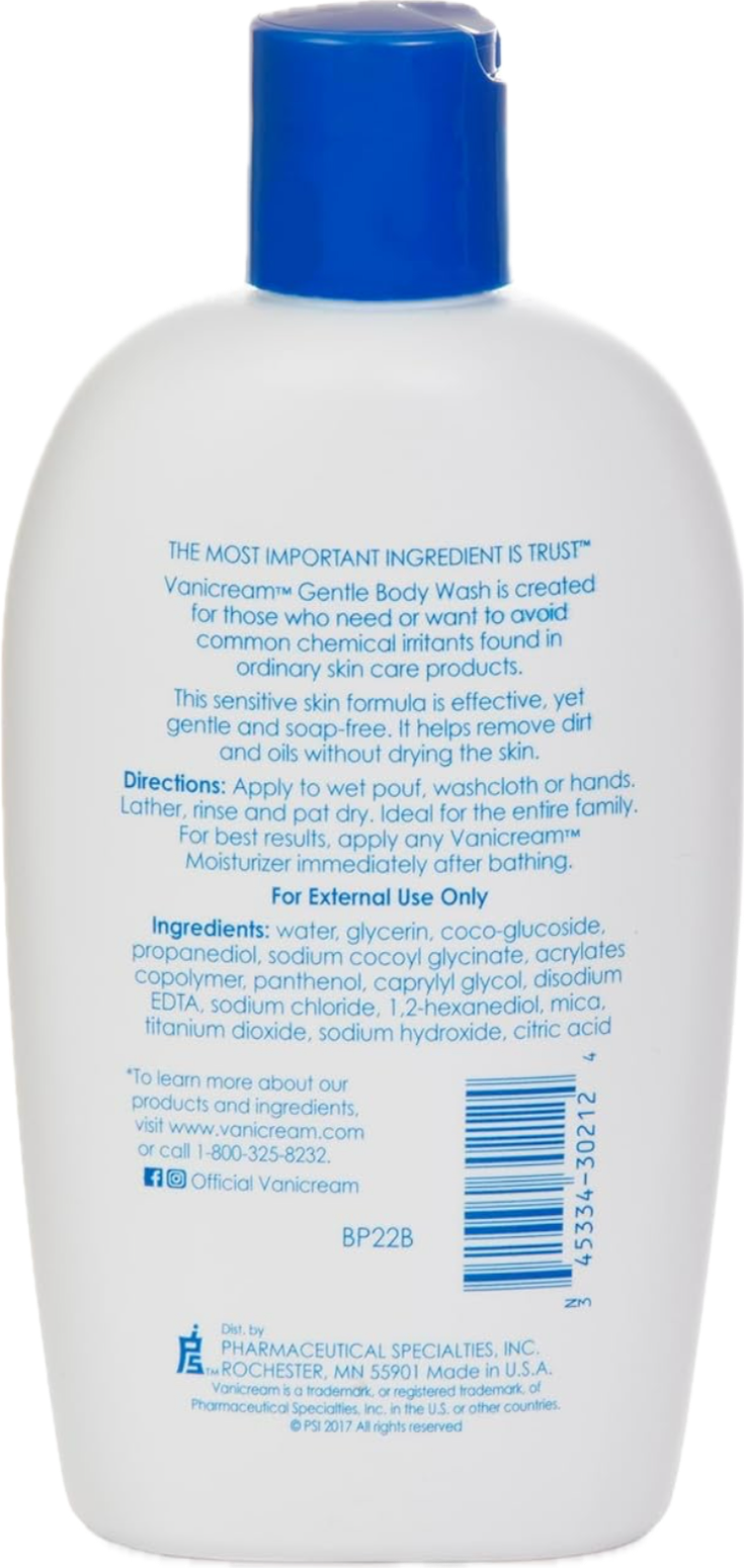 Vanicream MOISTURIZING BODY GENTLE WASH for SENSITIVE SKIN 12 FL oz 355g - Supporting ORCRF.org