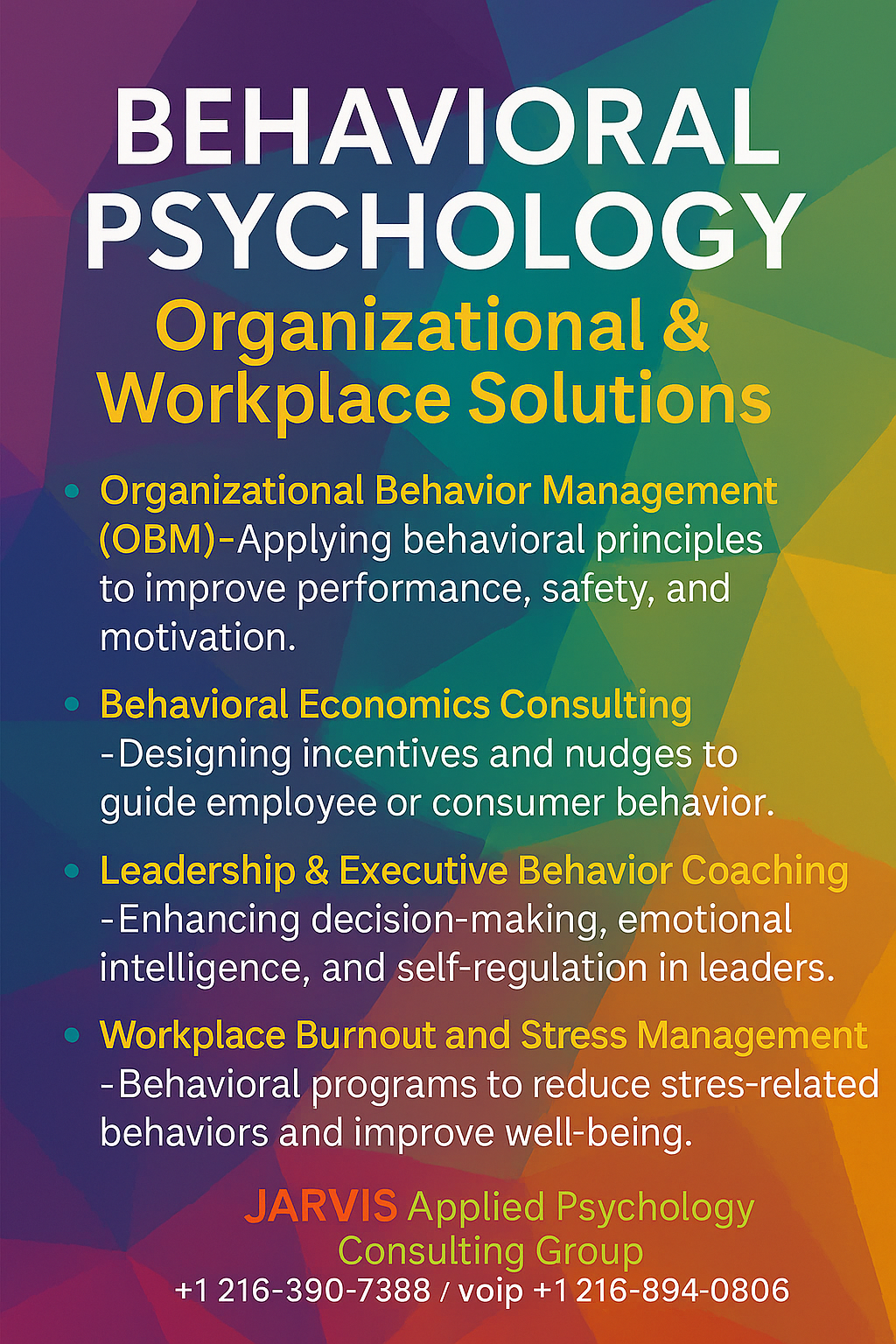 Consulting Services Special ORCRF Hourly Rate - 50% Reduction by JARVIS Applied Psychology Consulting Group - Donated Goods & Services