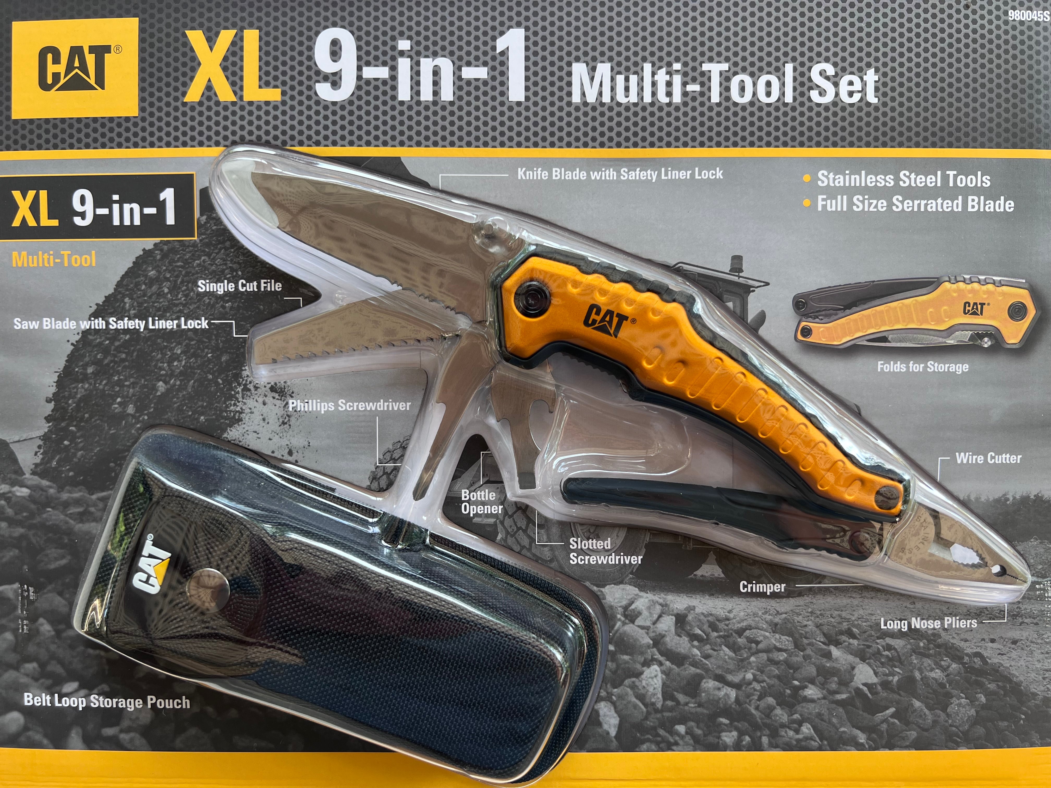 CAT Caterpillar XL 9-in-1 Multi-Tool Set Stainless Steel - Donated Goods & Services