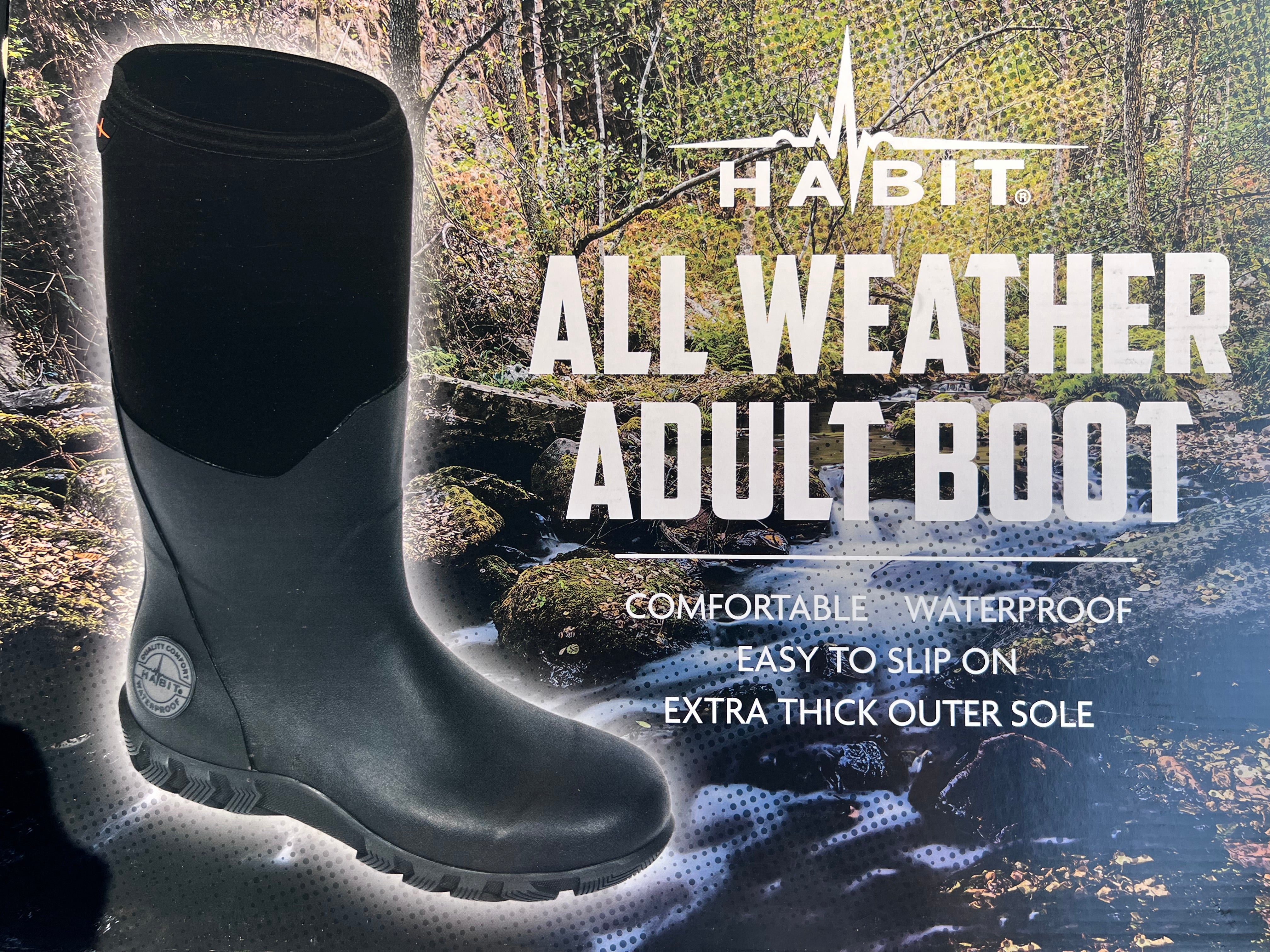 Size 12 - Habit All Weather Black DNA Adult Boot - Donated Goods & Services