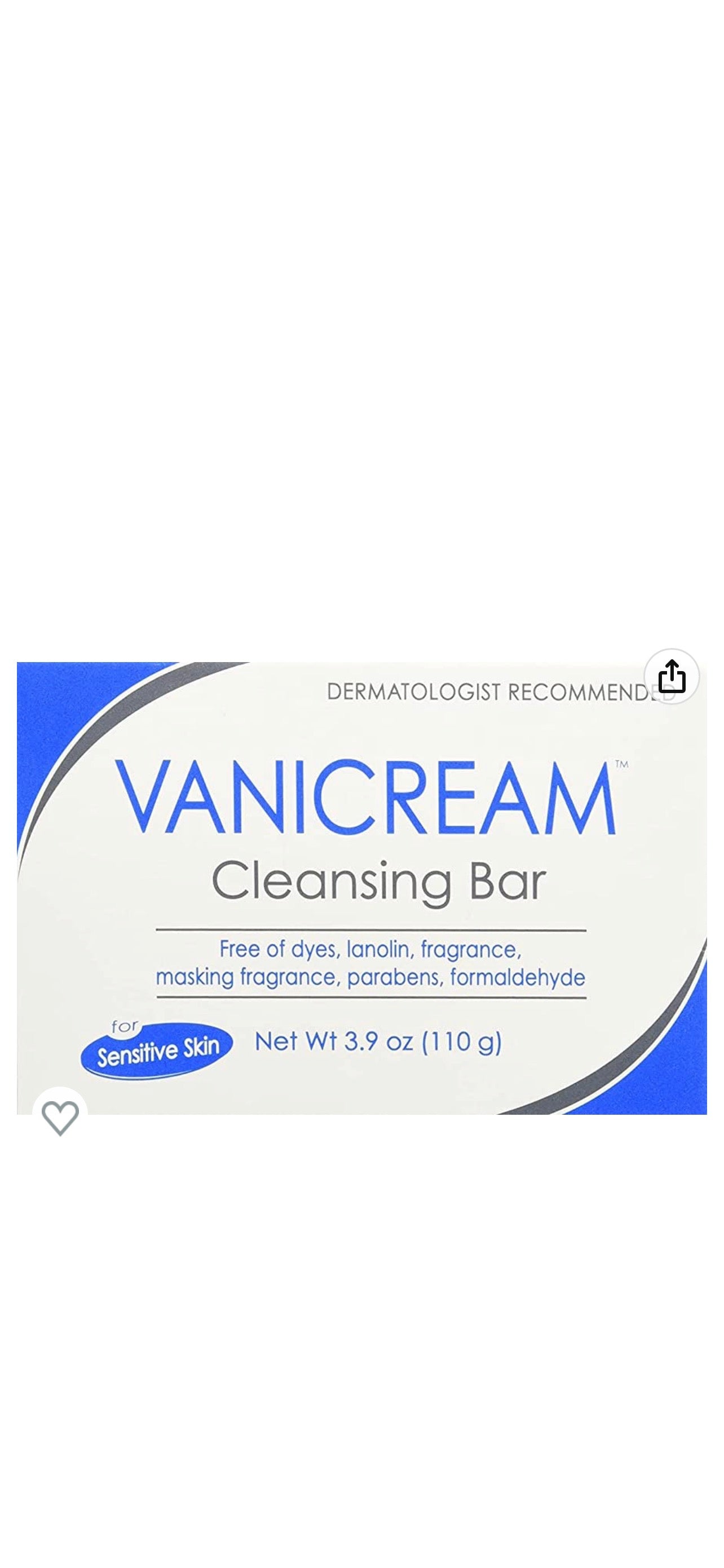 Vanicream Cleansing Bar | Medicated Cleansing Bar for Sensitive Skin | Maximum OTC Strength Zinc Pyrithione 2% | Helps Relieve Itching, Redness, and Flaking | 3.53 Ounce - Supporting ORCRF.org