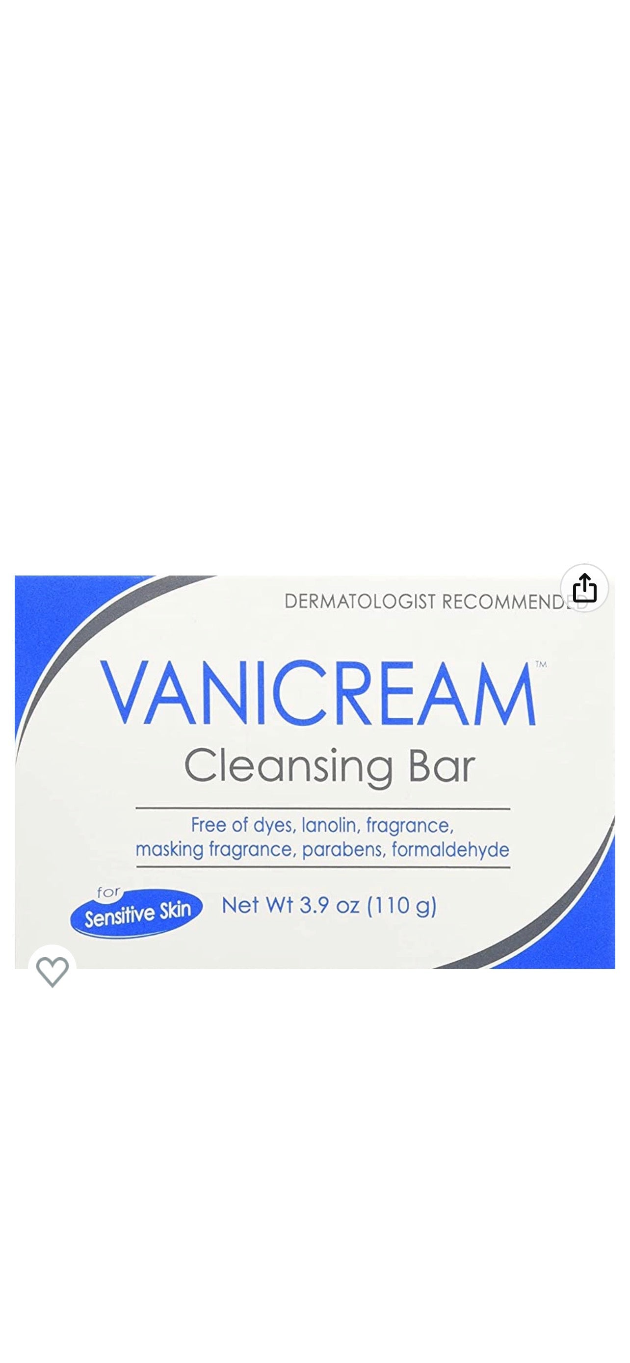 Vanicream CLEANSING BAR / Medicated Cleansing Bar for SENSITIVE SKIN / Maximum OTC Strength Zinc Pyrithione 2% / Helps Relieve Itching, Redness, and Flaking / 3.53 Ounce - Supporting ORCRF.org