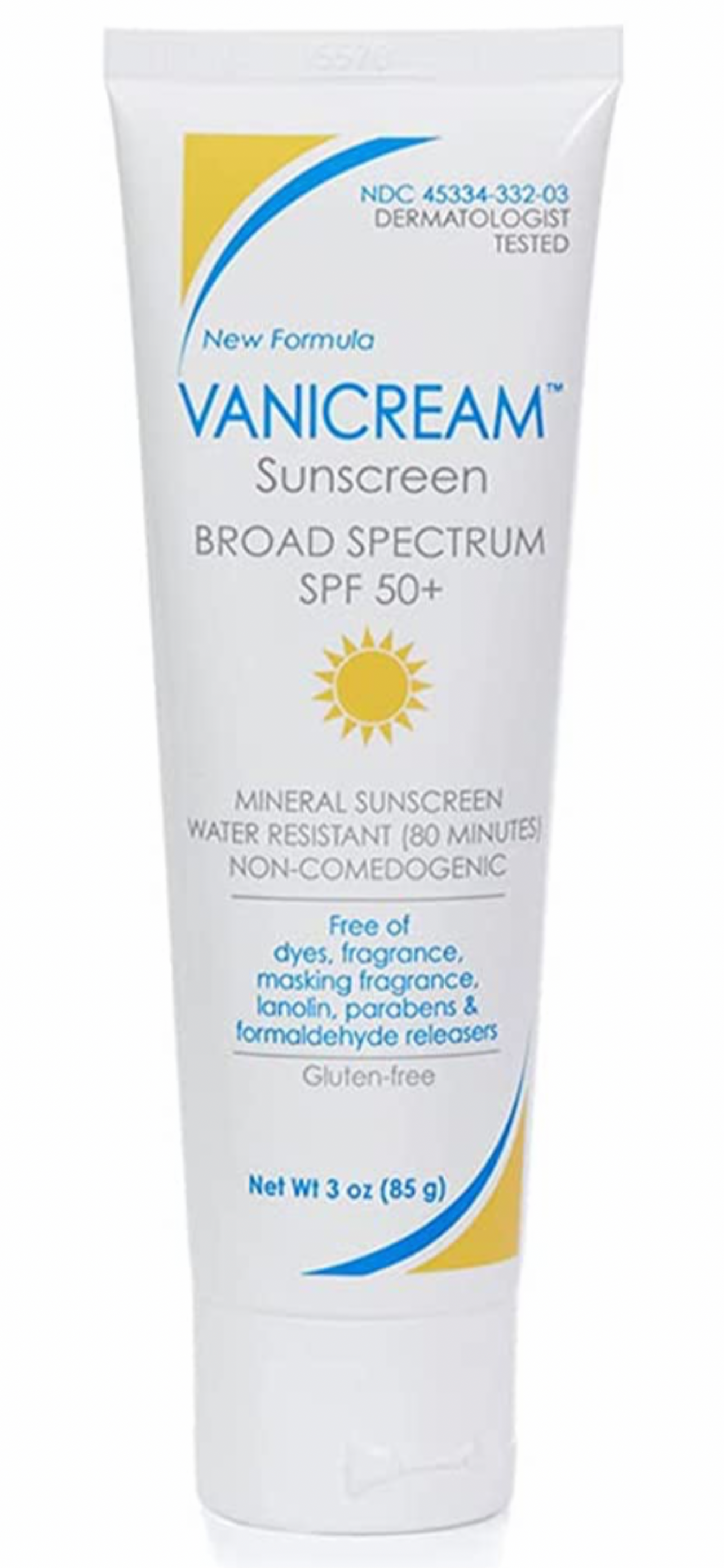 Vanicream SPF 50+ Water Resistant Broad-Spectrum SUNSCREEN for SENSITIVE SKIN 3 oz - Supporting ORCRF.org